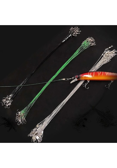 Techbloom Avlcoaky 100 Adet Paslanmaz Celik Green 5 91inch Olta Misina Hatti Swivel Ve Snap