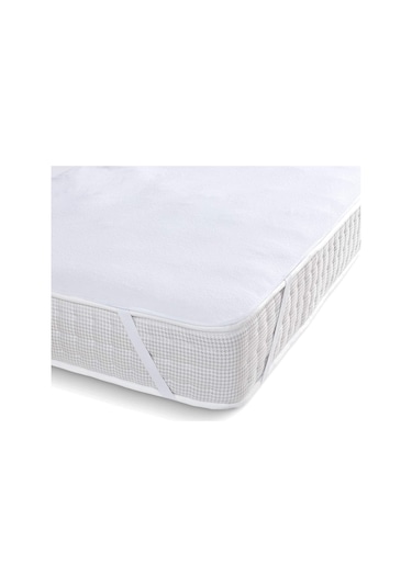 Dört Mevsim Lastikli Sıvı Geçirmez Yatak Koruyucu Alez Çift Kişi Beyaz