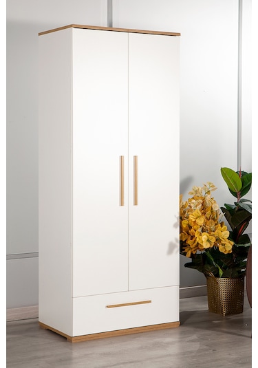 Eva 201 - 2 Kapaklı 1 Çekmeceli Gardırop