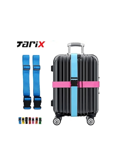 Tarix Valiz Bavul Emniyet Kemeri 2 Adet - Mavi