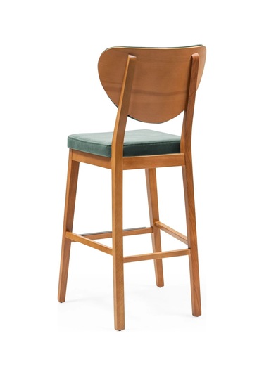 Olivya Ahşap Bar Sandalyesi Yeşil