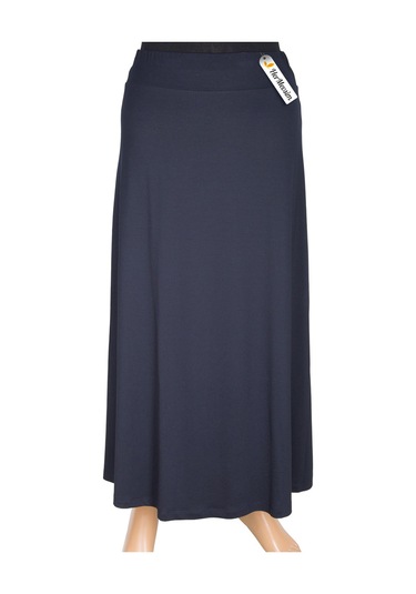 Dule Kadın Aymoli Penye Kloş Beli Lastikli Astarlı Lacivert Etek Lacivert