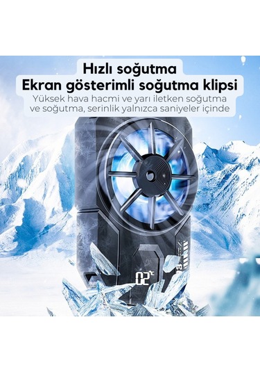 Polham Tüm Telefonlara Uyumlu 7000rpm Buz Tipi Soğutucu Buz Mavisi Led Işık Oyuncular İçin Özel Tasarım