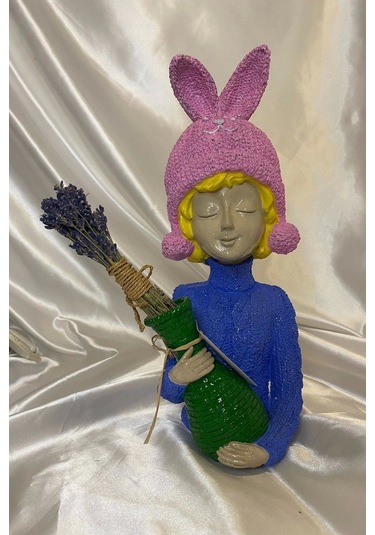 Poli Çiçek Tutatn Kadın Biblo El İşi Hand Made