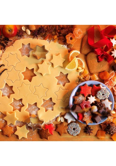 Ximistore9 12'li Paslanmaz Çelik Pasta Kurabiye Kalıbı Seti - Dıy Fırın Aletleri, Çeşitli Boyutlar, Tekrarlı Kullanım Gümüş