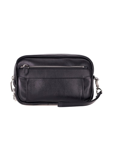 Bloominbag Bloomclutch Forge Obsidian Black Luxe Hakiki Deri Unisex Clutch Siyah