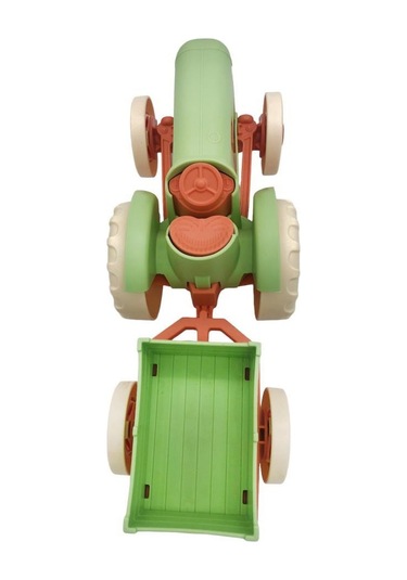 Let's Be Child Römorklu Sürtmeli Plastik Traktör Lc-30878 Açık Yeşil-turuncu