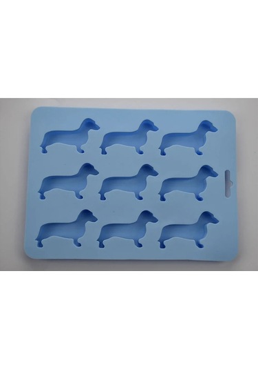 Xurunkeji Dachshund Şekilli Silikon Buz Parçası Kalıp Tepsisi, İçecek Buz Yapımı, Şeker Kurabiye, Fudge, Kek Dekorasyonu İçin Uygundur Mavi-yeşil