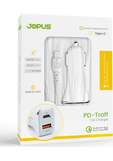 Jopus Universal Type C Jo-a7 Troff Pd 3.0 20w Usb / Pd Araç Sarji
