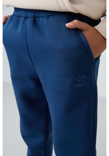 Tommy Life Parlament Pamuklu Kalın İçi Tüylü Yumuşak Dokulu Standart Fit Nakışlı Erkek Çocuk Eşofman Alt - 112 Parlament