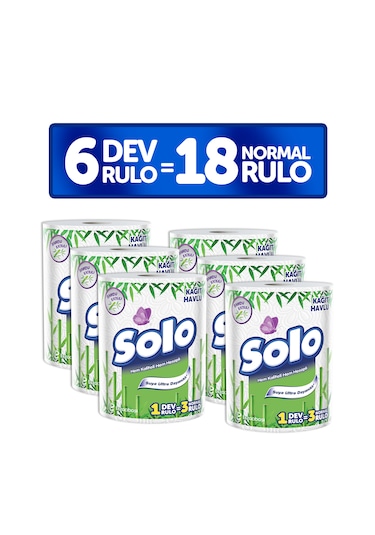 Solo Dev Rulo Bambu Kağıt Havlu 6'lı