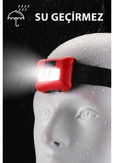 Kafa Bantlı Led Işık Ayarlanabilir Kafa Lambası Kitap Okuma Işığı Kamp Gezi Seyehat El Feneri Siyah