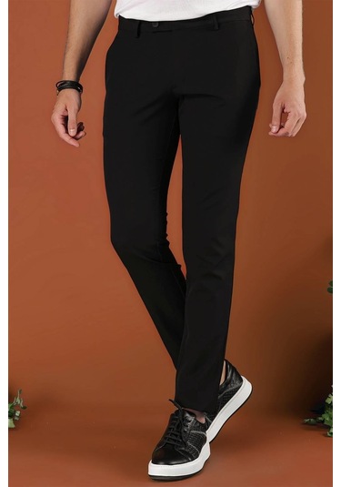 P 1123 Slim Fit Siyah Spor Pantolon Siyah