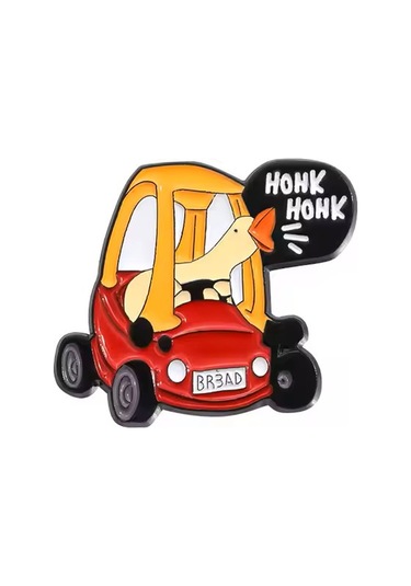 Araba Kullanan Ördek Medikal Broş P0686 Çok Renkli