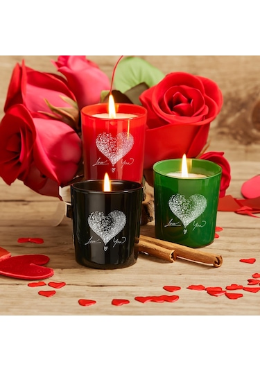 Selka Home Amor Cam Bardak Mum 3 x 110 G