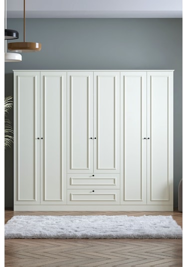 Sarmobi Mira 6 Kapaklı 2 Çekmeceli Dolap 54mra600103ayay Bej