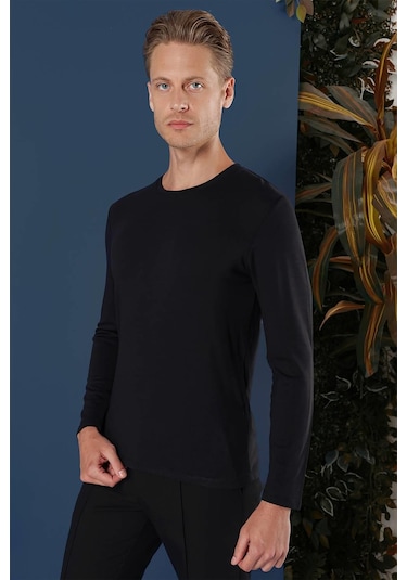 Ts 870 Slim Fit Siyah Spor T-shirt Siyah