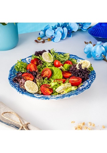 Fecra Vintage Blue Kase 25 Cm Beyaz - Mavi