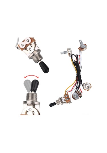 Hfambition Elektro Gitar Telsiz Kablosu - 2 Ses 1 Ton 1 Jack, 3 Pervane Anahtarı, Gürültü Azaltıcı Bakır Shaft, Kolay Kurulum