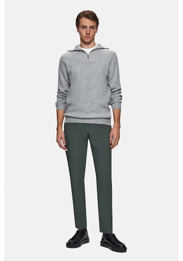 Twn Slim Fit Gri Düz Örgü Kazak 3ec0622567761 301