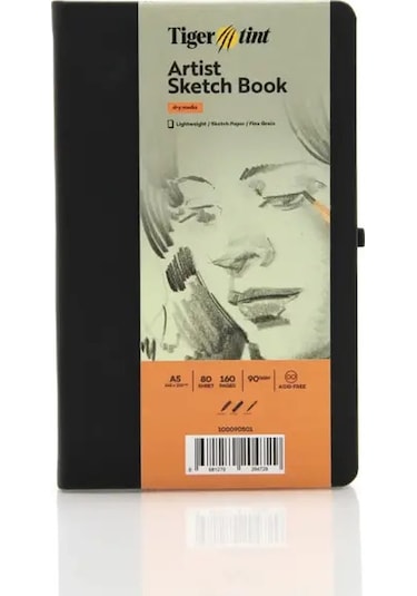 Tigertint Eskiz Defteri Sert Kapak 90gr. A5 80 Yaprak Siyah