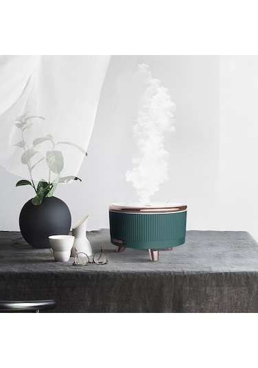 Ultrasonik Aromaterapi Difüzör Nemlendirici Uçucu Yağ Difüzörü Ab Tak Koyu Yeşil