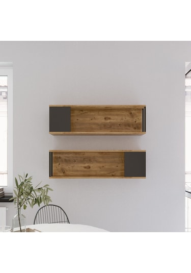 Robinhome Robin Home Atlantis Duvar Rafı Kitaplık 2'Li Set As18-A