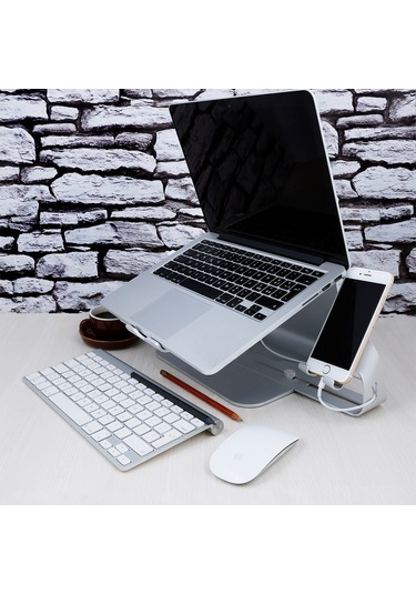 Laptop Macbook Notebook Standı Masaüstü Telefon Tutuculu Stand