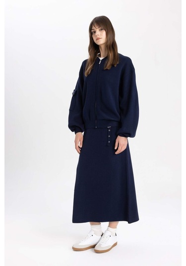 DeFacto Regular Fit Maxi Triko Etek B8858AX24SPNV243 Lacivert