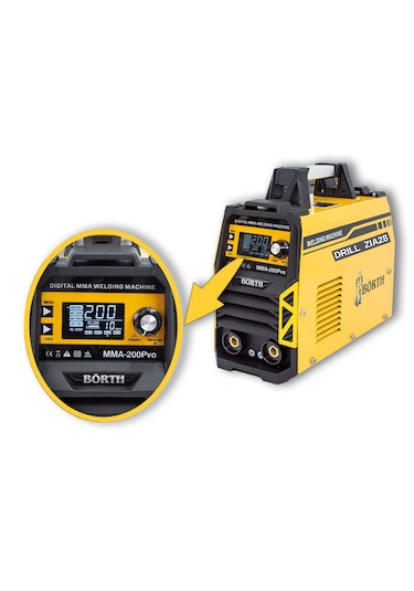 Börth Pro Professional 200 Amper Inverter Kaynak Makinesi Drıll Z