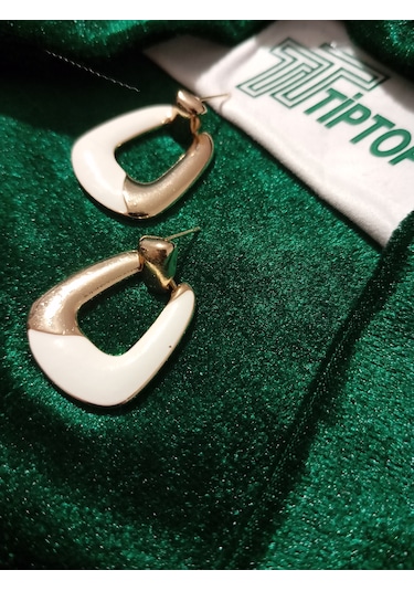 Tiptop/ Gold U Model Çelik Küpe Altın
