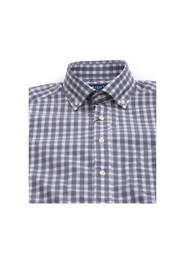 Giant Erkek Uzun Kol Gömlek - Kareli Desen - Minimalist Gri