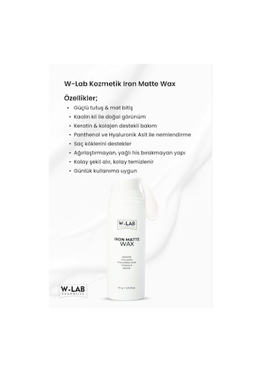 W-Lab Cosmetics Iron Matte Wax 110 Gr