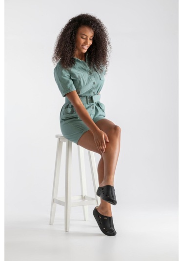 Roy Jones Sabo Kadın Siyah Kapalı Terlik 1801 Siyah