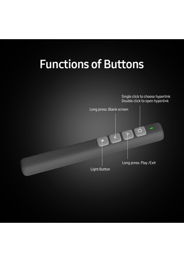 Skycity 2.4g Kablosuz Ppt Laser Sayfa Değiştirici, 100m Uzaktan Kumanda, Kırmızı Işık Gösterici, Usb Alıcı İle Uyumlu, Beyaz