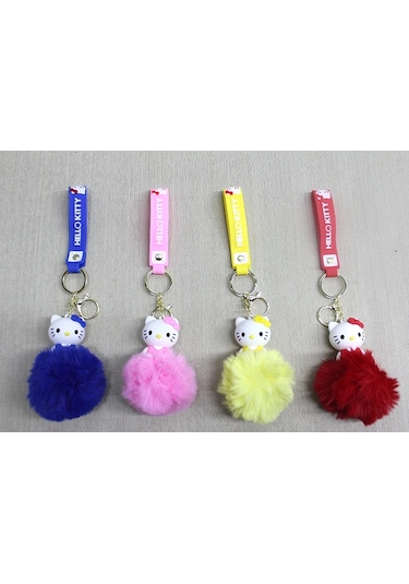 Buğz Ponponlu Hello Kitty Anahtarlık