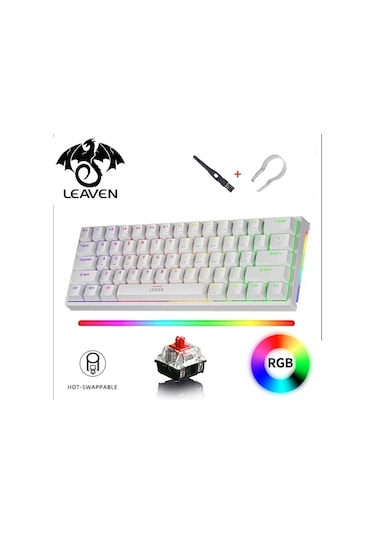 K-620 Ayrılabilir Type-c Kablolu Red Switch Hot Swap Mekanik Klavye