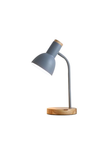 Petrix 34614 Ahşap Tabanlı Nordic Usb Masa Lambası Gri