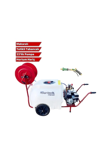 Bartech PM200 22'lik Pompa Hortumsuz Tetikli Tabanca İlaçlama Tankı 200 L
