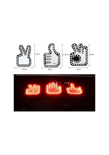 Sones Araba İnteraktif Parmak Işığı Çok Fonksiyonlu Uyarı Anti-arka Çarpışma Işığı Tamam