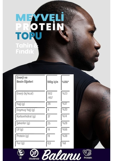 Meyveli Tahinli & Fındıklı Protein Topları 110gr X3 Adet