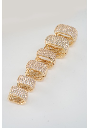 Kadın Vip Seri Zirkon Taşlı 3 Boy 6'lı Küpe Seti Zrk007 - Altın