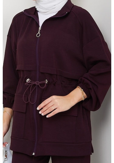 Kapak Cepli Oysho İkili Takım 1652 - Mürdüm Mürdüm