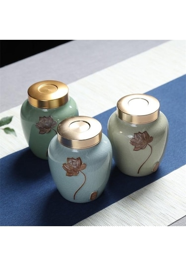 Pazly Seramik Emaye Çay Caddy, Büyük Çay Paketleme Kutusu, Mühürlü Şeker Kavanozu, Porselen Gıda Kabı, Model H Diğer