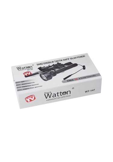 Watton Güçlü Profesyonel Şarjlı Avcı Feneri Wt-147 Siyah