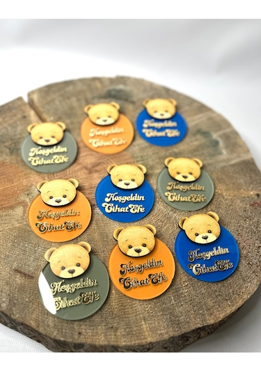 Mr. Home Ayıcıklı Pleksili Magnet-uv Baskılı Doğum Hatırası Magnet