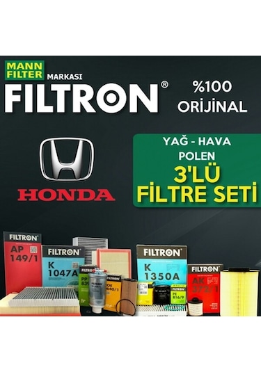 Honda Jazz 1.4 Mann Filtron Filtre Bakım Seti 2009-2014 L13Z