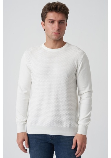 White Stone Alcácer Do Sal 4035 0 Yaka Pamuklu Triko Ekru Ekru