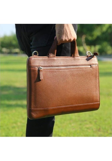 Gerçek Deri Laptop Evrak Askılı Çanta / 9517 Taba-129660 Siyah