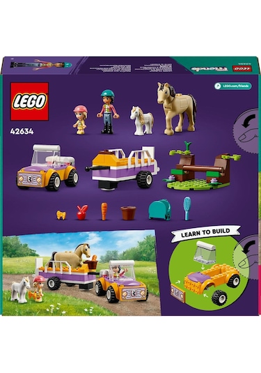 LEGO® Friends At ve Midilli Römorku 42634 4+ Yaratıcı Oyuncak Yapım Seti - 105 Parça